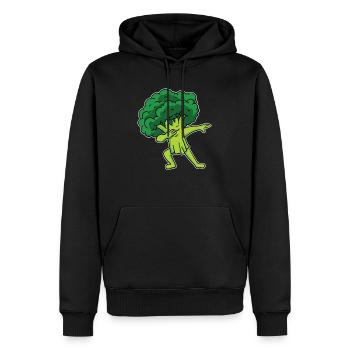 Brocoli Légumes Végétalien Végétarien Dabbing Dab Danse - Sweat à capuche Premium bio Homme - noir - Devant - Nico (187cm)
