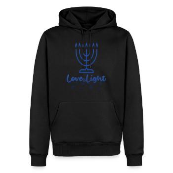 Liebe und Licht Chanukka - Männer Premium Bio Hoodie - Schwarz - Vorne - Nico (187cm)