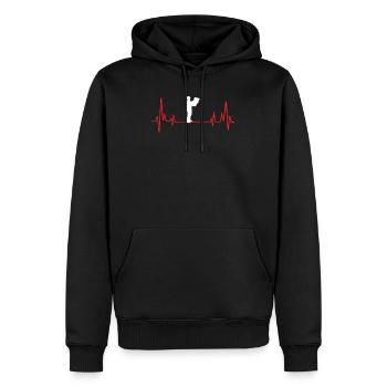Architect Heartbeat - Männer Premium Bio Hoodie - Schwarz - Vorne - Nico (187cm)