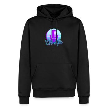 Podcast Radio On Air Vintage 80er - Männer Premium Bio Hoodie - Schwarz - Vorne - Nico (187cm)