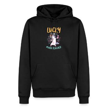 Mathelehrer zum Glück zu sein - Männer Premium Bio Hoodie - Schwarz - Vorne - Nico (187cm)