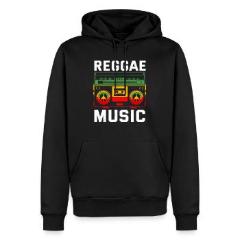 Reggae Music Musicians Radio Stereo Box - Sweat à capuche Premium bio Homme - noir - Devant - Nico (187cm)