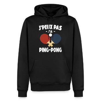 Je Peux Pas J'ai Ping-Pong Cadeau - Sweat à capuche Premium bio Homme - noir - Devant - Nico (187cm)