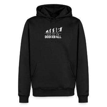 EVOLUTION OF DODGEBALL - Männer Premium Bio Hoodie - Schwarz - Vorne - Nico (187cm)