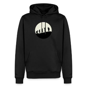 Opérateurs Evolution Moon - Sweat à capuche Premium bio Homme - noir - Devant - Nico (187cm)