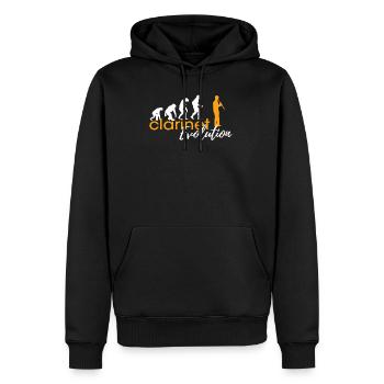CLARINET EVOLUTION - Männer Premium Bio Hoodie - Schwarz - Vorne - Nico (187cm)