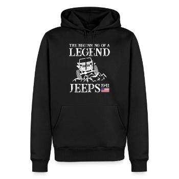 Jeeps Légende - Sweat à capuche Premium bio Homme - noir - Devant - Nico (187cm)