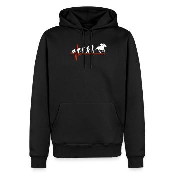 Horse Racing Heartbeat - EVOLUTION OF HORSE RACING - Männer Premium Bio Hoodie - Schwarz - Vorne - Nico (187cm)