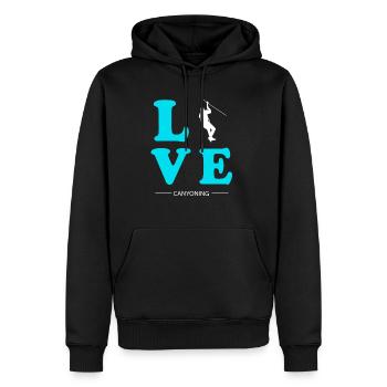 AMOUR DU CANYONING - Sweat à capuche Premium bio Homme - noir - Devant - Nico (187cm)