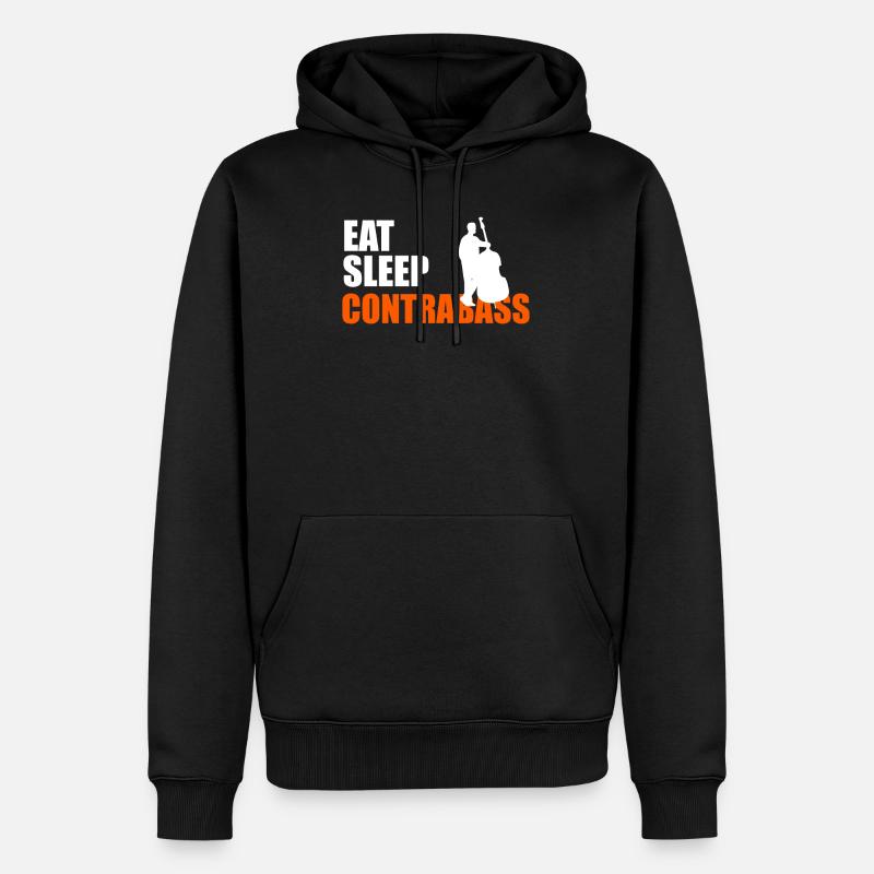EAT. SLEEP. CONTRABASS. REPEAT. - Männer Premium Bio Hoodie - Schwarz