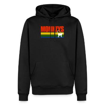 Thé Vintage Singes - Sweat à capuche Premium bio Homme - noir - Devant - Nico (187cm)