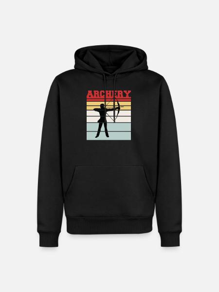 Retro Archery Team Tea - Men’s Premium Organic Hoodie - black