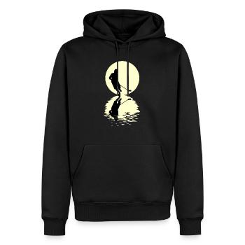 Boule de sol Lune - Sweat à capuche Premium bio Homme - noir - Devant - Nico (187cm)