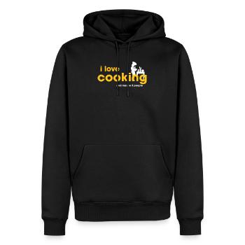 J’adore cuisiner - Sweat à capuche Premium bio Homme - noir - Devant - Nico (187cm)