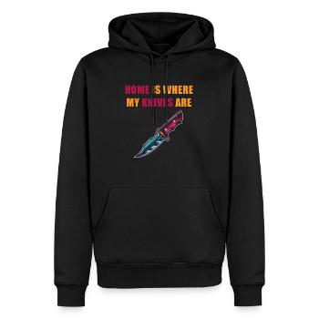 Home Is Where My Knives Are Sammler Kulinarischer - Männer Premium Bio Hoodie - Schwarz - Vorne - Nico (187cm)