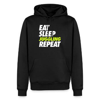 Eat Sleep Juggling Repeat - Männer Premium Bio Hoodie - Schwarz - Vorne - Nico (187cm)