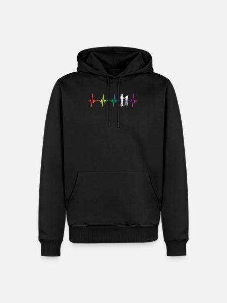 Painting Rainbow Heartbeat - Men’s Premium Organic Hoodie - black