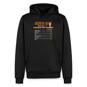 Ingrédients archéologues - Sweat à capuche Premium bio Homme - noir - Devant - Nico (187cm)