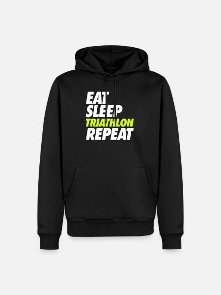 Eat Sleep Triathlon Repeat - Men’s Premium Organic Hoodie - black