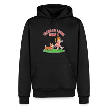 Lustiges Zitat Mädchen rettet gerne Tiere Katzen - Männer Premium Bio Hoodie - Schwarz - Vorne - Nico (187cm)