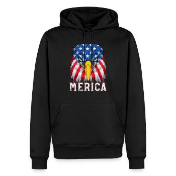 American Eagle Flag Patriotic 4th Of July Merica - Sweat à capuche Premium bio Homme - noir - Devant - Nico (187cm)