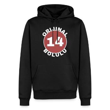 Bolu - Sweat à capuche Premium bio Homme - noir - Devant - Nico (187cm)