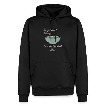 Soupe Miso Nouilles Ramen Nourriture Japonaise - Sweat à capuche Premium bio Homme - noir - Devant - Nico (187cm)