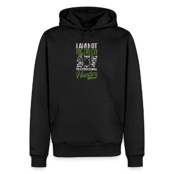 Jagd auf amerikanische Flagge Pensionierter Berufsjäger - Männer Premium Bio Hoodie - Schwarz - Vorne - Nico (187cm)