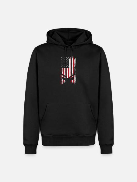 Chasse au drapeau américain - Sweat à capuche Premium bio Homme - noir