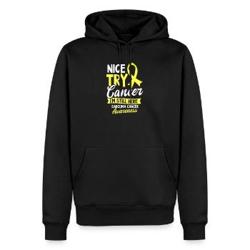 Sarcoma Cancer Nice Try Cancer - Men’s Premium Organic Hoodie - black - Front - Nico (187cm)