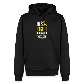 Sarcoma Cancer His Fight My Fight - Men’s Premium Organic Hoodie - black - Front - Nico (187cm)
