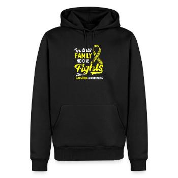 Sarcoma Cancer Not Fight Alone - Men’s Premium Organic Hoodie - black - Front - Nico (187cm)