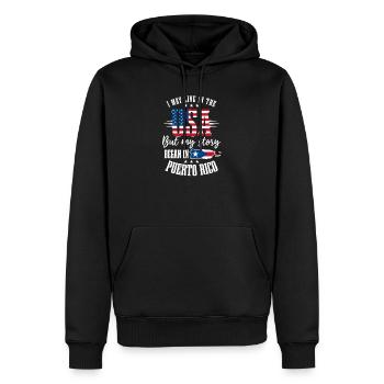 L’histoire traditionnelle portoricaine en direct aux États-Unis a commencé - Sweat à capuche Premium bio Homme - noir - Devant - Nico (187cm)