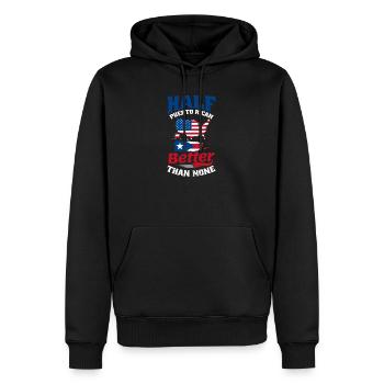La moitié portoricaine traditionnelle vaut mieux qu’aucune - Sweat à capuche Premium bio Homme - noir - Devant - Nico (187cm)