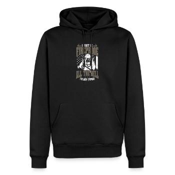 4 juillet Le pompier doit être ignifuge tout l’enfer - Sweat à capuche Premium bio Homme - noir - Devant - Nico (187cm)