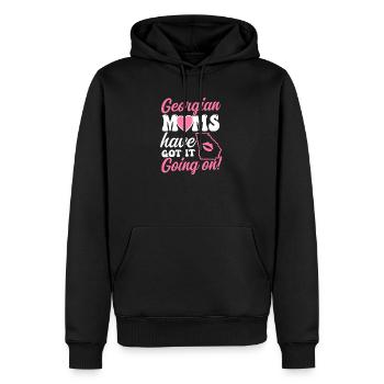 Georgia Peach Les mamans géorgiennes l’ont sur - Sweat à capuche Premium bio Homme - noir - Devant - Nico (187cm)