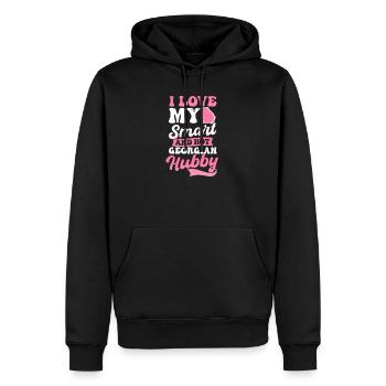 Georgia Peach Liebe mein schlauer heißer Ehemann - Männer Premium Bio Hoodie - Schwarz - Vorne - Nico (187cm)