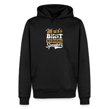 Conférencier Worlds Meilleur orateur de mariage - Sweat à capuche Premium bio Homme - noir - Devant - Nico (187cm)