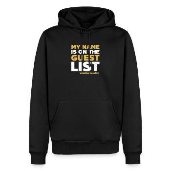 Le nom du conférencier est sur la liste des invités - Sweat à capuche Premium bio Homme - noir - Devant - Nico (187cm)