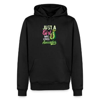 Avocado-Mädchen, das Avocado liebt - Männer Premium Bio Hoodie - Schwarz - Vorne - Nico (187cm)