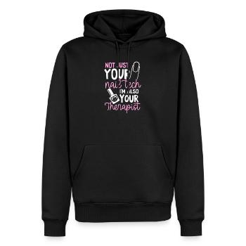 Nail Tech pas seulement votre Nail Tech aussi thérapeute - Sweat à capuche Premium bio Homme - noir - Devant - Nico (187cm)