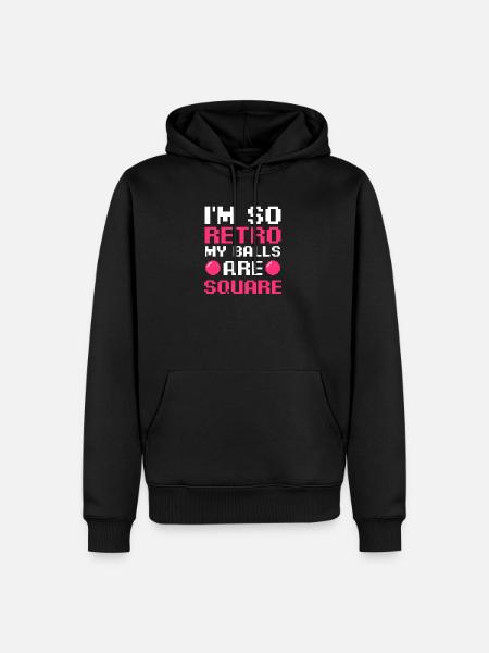 EDM Rave Techno So Retro Meine Bälle sind quadratisch - Männer Premium Bio Hoodie - Schwarz