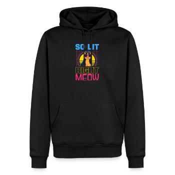 EDM Rave Techno 80s Lit Right Meow - Men’s Premium Organic Hoodie - black - Front - Nico (187cm)