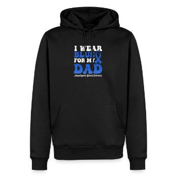 Als Awarenesss Wear Blue For Dad - Männer Premium Bio Hoodie - Schwarz - Vorne - Nico (187cm)