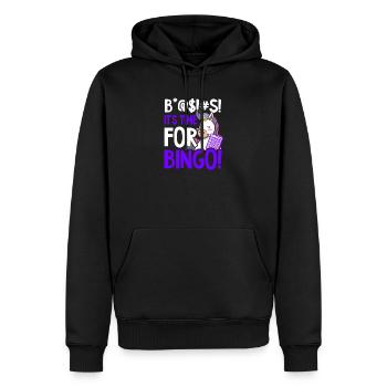 Bingo Queen B*@$!#s It's Time For Bingo - Men’s Premium Organic Hoodie - black - Front - Nico (187cm)