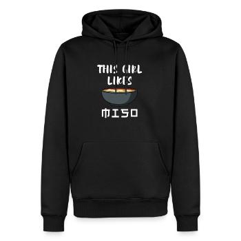 Citation ironique Soupe Miso Ramen Chef - Sweat à capuche Premium bio Homme - noir - Devant - Nico (187cm)
