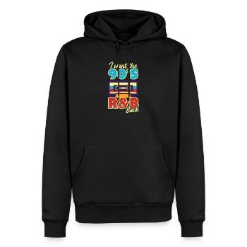 Ich liebe die 90er Ich will 90er Jahre R&B zurück - Männer Premium Bio Hoodie - Schwarz - Vorne - Nico (187cm)