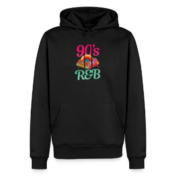 Ich liebe die 90er Jahre Vintage 90s R & B Kassette - Männer Premium Bio Hoodie - Schwarz - Vorne - Nico (187cm)