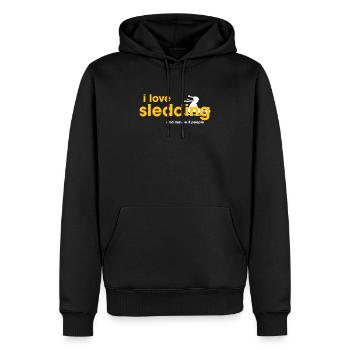 J’adore la luge - Sweat à capuche Premium bio Homme - noir - Devant - Nico (187cm)