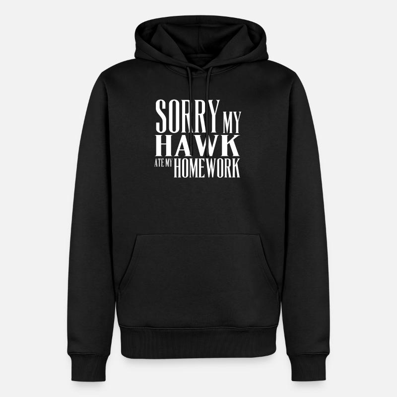 HAWK - Männer Premium Bio Hoodie - Schwarz